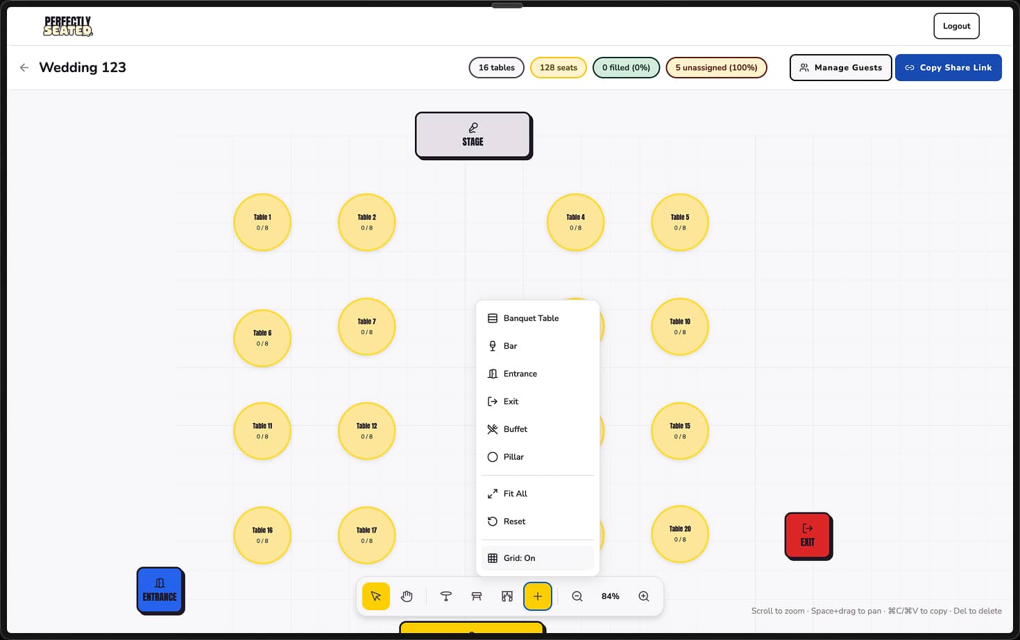 PerfectlySeated Smart Seating Canvas View